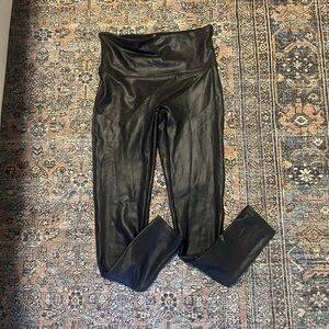 SPANX Shiny Black High-Waist Leggings